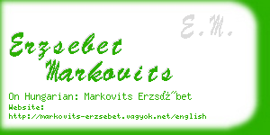 erzsebet markovits business card